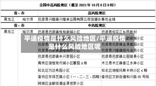平遥疫情是什么风险地区/平遥疫情是什么风险地区呢