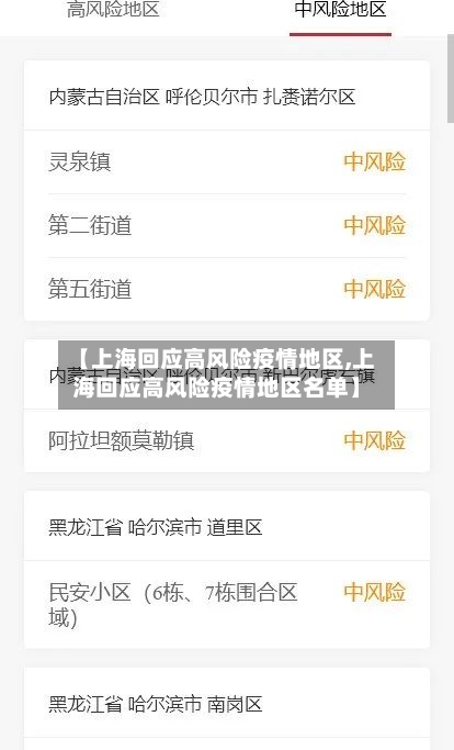 【上海回应高风险疫情地区,上海回应高风险疫情地区名单】