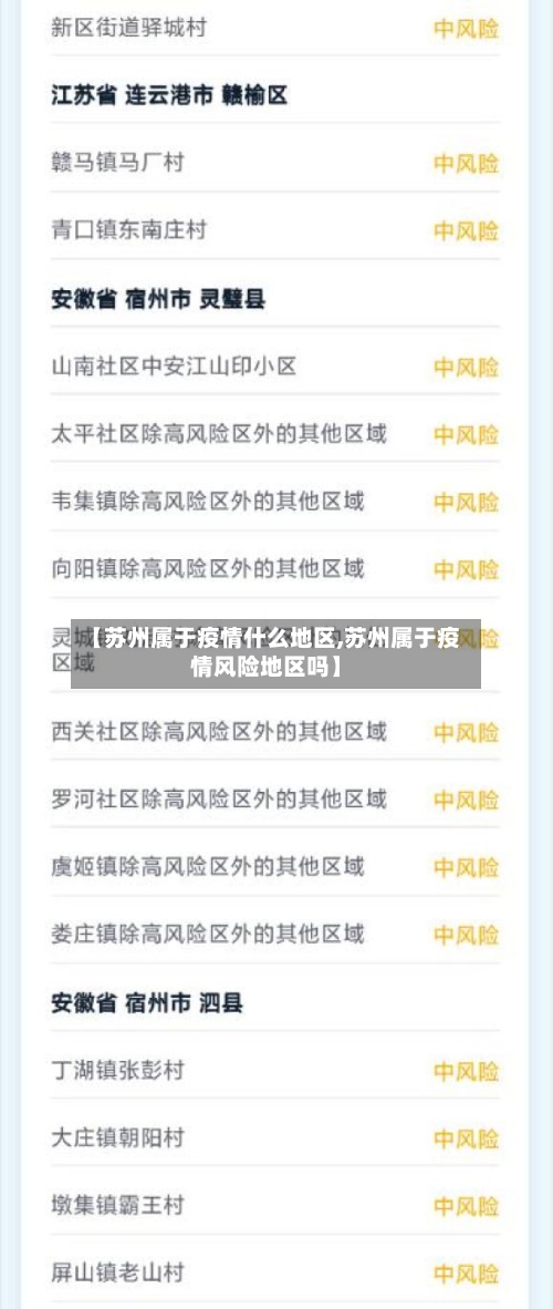 【苏州属于疫情什么地区,苏州属于疫情风险地区吗】