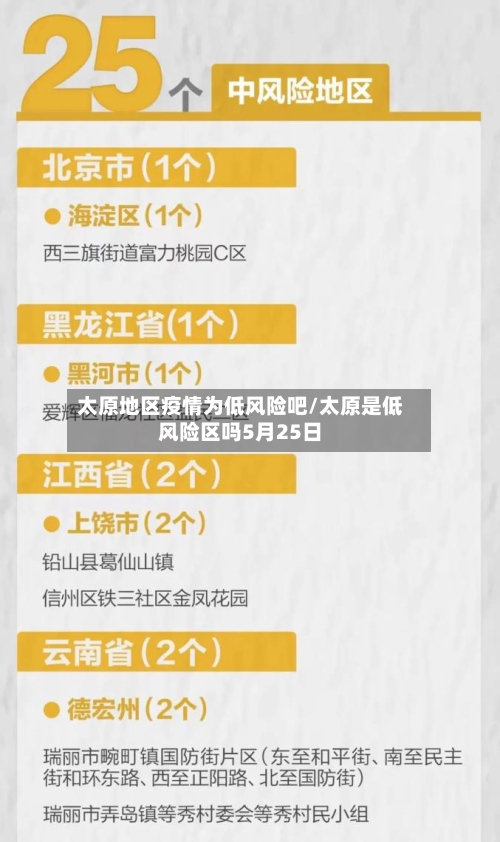 太原地区疫情为低风险吧/太原是低风险区吗5月25日